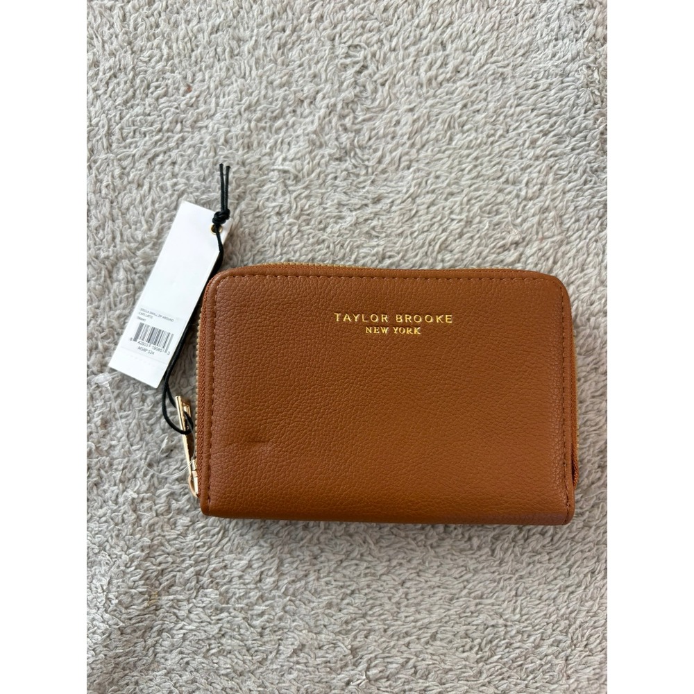 Taylor Brooke New York Stella Small Zip Around Wallet Cafe Tan Brown Classic